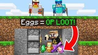 Minecraft Manhunt, But Eggs Drop OP Items