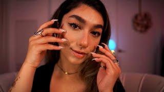 ASMR • Long Nails Face Scratching w/ Gentle Inaudible Whispers