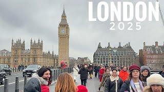 London City Tour 2025 | 4K HDR Virtual Walking Tour around the City | London Winter Walk 2025