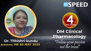 INI SS May 2025, DM Clinical Pharmacology, 4th Rank AML, Dr. Tithishri kundu., #iniss