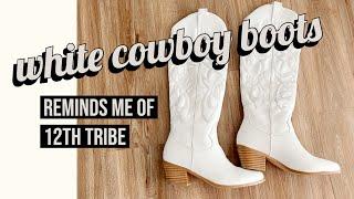 White Cowboy Boots For Fashion / Amazon Review / Billini Urson Look alike