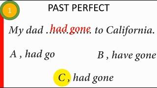 English Quiz Tenses | 20 sentences Grammar English Quiz Tenses ​Past Perfect