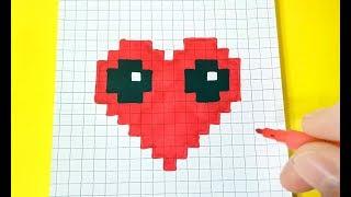 МИЛЕНЬКОЕ СЕРДЕЧКО рисуем по клеточкам (KAWAII/a heart)MINI PIXEL ART