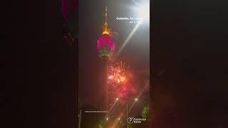 Sri Lanka welcomes 2023 with fireworks at Nelum Kuluna, Colombo.