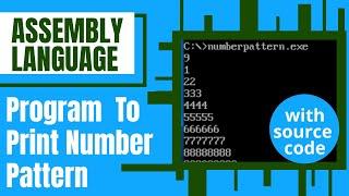 Print number pattern in assembly language | Dosbox | 8086 | Sameh Ul Haq