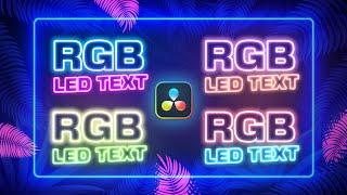 Multicolor RGB LED Text in Davinci Resolve