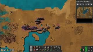 Clearing Out Alien Bases in Factorio Using Uranium Rounds.