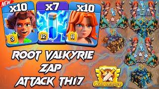 New TH17 Attack Root Rider Valkyrie With ZAP | Best Th17 Attack Strategy - Clash Of Clans CWL Attack