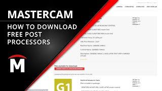 How to Download Free Mastercam Post Processors