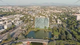 Rome, Italy. Lake Lago dell EUR. The World s Fair Quarter is a vast complex of buildings built on th