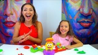 ЧЕЛЛЕНДЖ ПРЯМО В ЦЕЛЬ с Плей До CHALLENGE Play Doh Launch Game for kids /// Вики Шоу