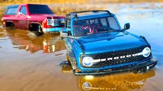 Traxxas TRX-4M vs. FMS FCX24 & FCX18: RC Mud & Water Mayhem! 