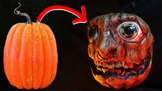 Turning Dollar Tree Pumpkins Into DIY Halloween Decorations | Dark Nook