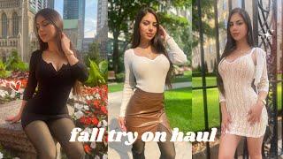 SHEIN fall try on haul | trendy dresses and skirts