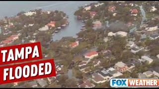 Tampa Flooded: Aerial Survey Video After Hurricane Helene