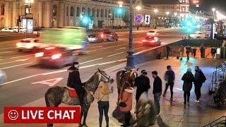 LIVE Nevskiy avenue St. Petersburg Russia, Gostiny Dvor. Невский пр. Санкт-Петербург, Гостиный двор