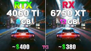 RTX 4060 Ti vs RX 6750 XT - Test in 10 Games