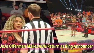 JoJo Offerman Makes Surprise Appearance as Ring Announcer Before AEW Collision