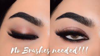 ONLY 3 PRODUCTS Brown Feline Smokey Eyeliner Look | No brushes Eye makeup tutorial Beginner India