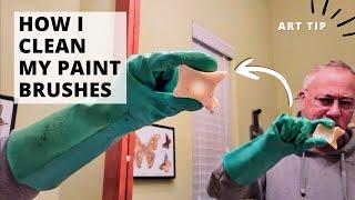 How to clean your paint brushes [QUICK TIP FOR OIL PAINTERS]