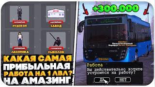 КАКАЯ САМАЯ ПРИБЫЛЬНАЯ РАБОТА НА 1 УРОВНЕ НА AMAZING ONLINE (GTA CRMP)