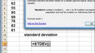 Standard Deviation in Excel