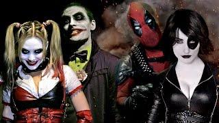 JOKER & HARLEY QUINN vs DEADPOOL & DOMINO - Super Power Beat Down (Episode 16)