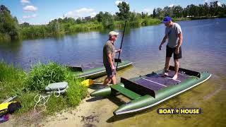 Надувной Мини катамаран для рыбалки, охоты | Inflatable Mini catamaran for fishing hunting BOATHOUSE