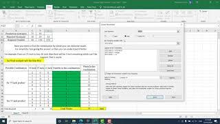 Cutting Stock Problem using Solver