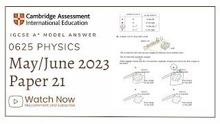 IGCSE Physics Paper 21 - May/June 2023 - 0625/21/M/J/23 SOLVED