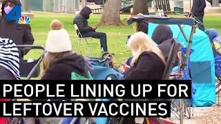 ‘Vaccine Chasers' Wait in Long Lines Hoping for Leftover Vaccines | NBCLA