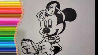 Mickey Mouse drawing | How to draw Mickey mouse | Как нарисовать Мики Маус