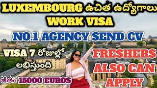 LUXEMBOURG  COUNTRY FREE WORK VISA TELUGU | PACKING & SUPERMARKET JOBS | FRESHERS JOBS LUXEMBOURG