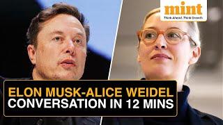 Elon Musk Chats Live with Germany's AfD Leader Alice Weidel | Full Conversation in 12 Mins