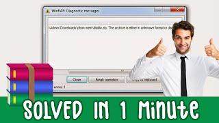 Winrar diagnostic message | File not Extract | Solved