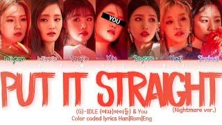 (G)-IDLE (여자)아이들) ↱ PUT IT STRAIGHT (싫다고 말해) (Nightmare Ver.) ↰ 7 members ver. (Karaoke)