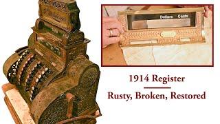 Restoration of Rusty 1914 National Cash Register - With Original Lit Top Sign, St. Paul Saloonkeeper