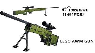 LEGO MOC GUN AWM Sniper Rifle Model Building Blocks 1491PCs