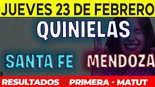 Quinielas Primera y matutina de Santa Fé y Mendoza, Jueves 23 de Febrero