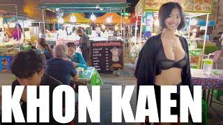 【4k 60fps】NIGHT MARKET in Khon Kaen has something special. KHON KAEN, THAILAND