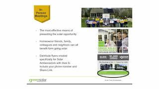 Green Solar Solar Ambassador - Work At Home Webinar on Generating Solar Leads