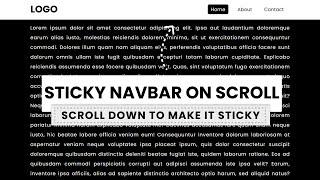 Sticky Navigation Bar on Scroll Using Vanilla Javascript  | Fixed Navbar tutorial