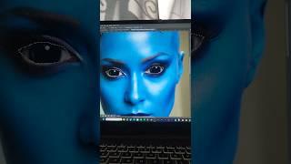 Using the Brush tool in Photoshop to create Nebula's eyes.