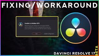 Unable To Initialize GPU DaVinci Resolve FIX