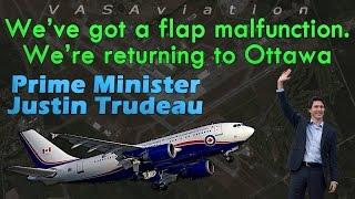 [REAL ATC] Canada's PRIME MINISTER Justin Trudeau FLAPS ISSUE