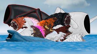 Sea Eater VS Monsterverse: Godzilla & Bloop El Gran Majá Dark Worm – Evolution Battle & Full Battle