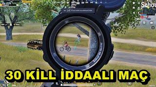 30 KİLL İDDAALI MAÇ ! DELİ GİBİ OYNADIM SOLO VS SQUAD PUBG MOBİLE