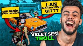 SEN BENİM PATRONUMSUN DİYİP ÇILDIRTTIM :D VELET SESİ TROLL PUBG Mobile