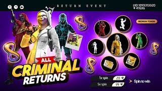 Ob49 100% All Criminal Bundle Return | All Elite Pass Bundle Return Free Fire | Free Fire New Event