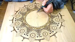 Pyrography Mandala - Wood Burning Art